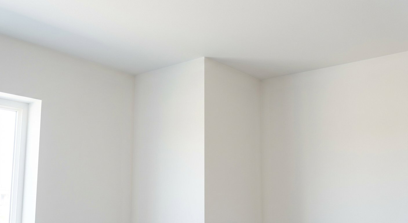 Finished smooth drywall room corner